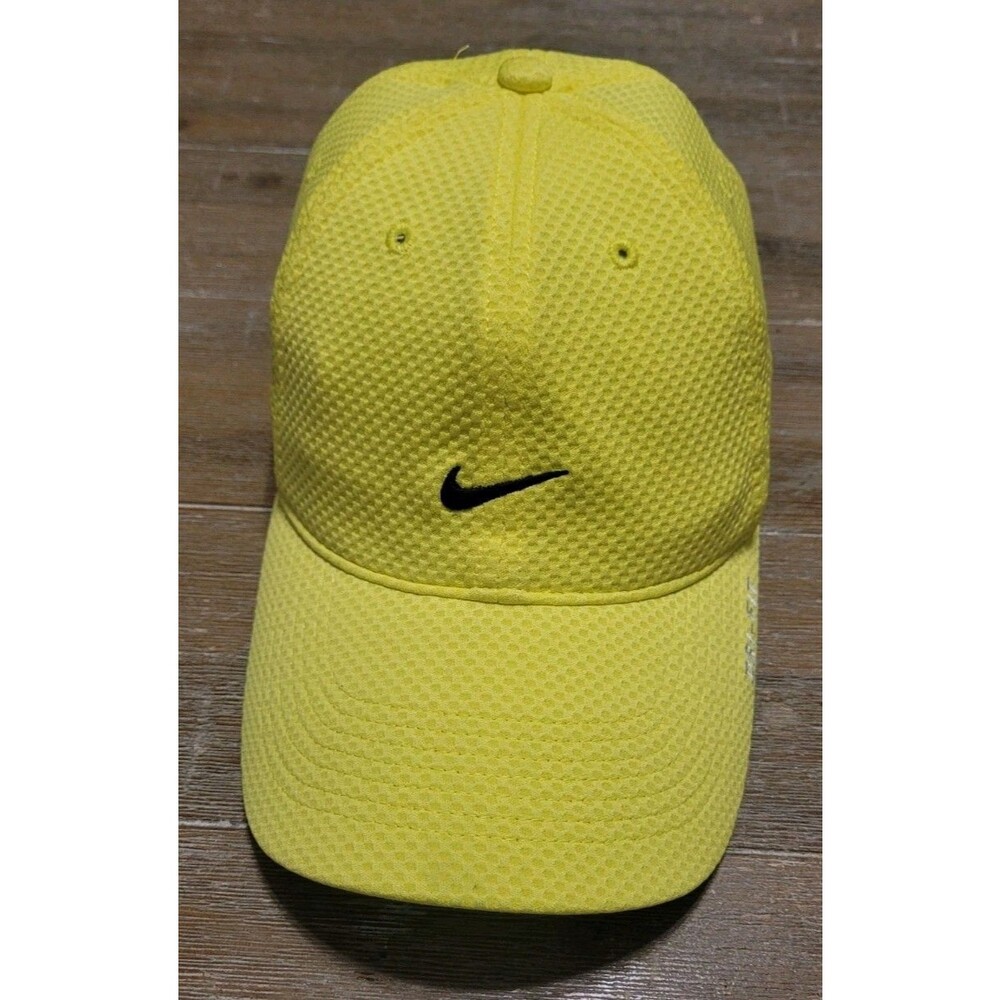 Rare Nike Tailwind Hat Cap Yellow Mesh 6 Panel Strapback Dri-FIT Y2K Colorway